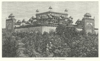 Ansicht von Akbars Grab, Secundra (Gravur) von English School