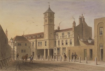 Kilátás a Bridge House-ra a Bridge Yardban, Tooley Street, 1846 (wc papíron) alkotó: English School