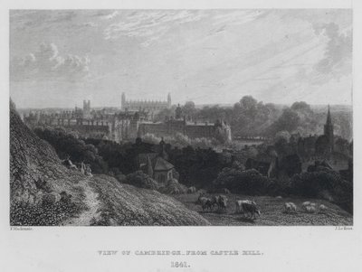 Kilátás Cambridge-re, a Castle Hill felől (metszet) alkotó: English School