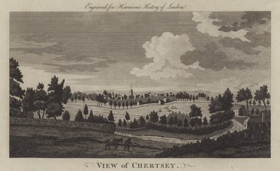 Ansicht von Chertsey, Surrey (Stich) von English School