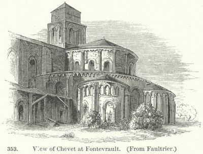 Chevet látképe Fontevrault-ban (metszet) alkotó: English School