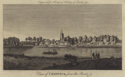 Kilátás Chiswickre a folyóról (metszet) alkotó: English School