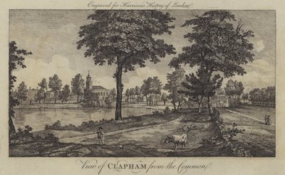 Clapham kilátása a Common felől (metszet) alkotó: English School