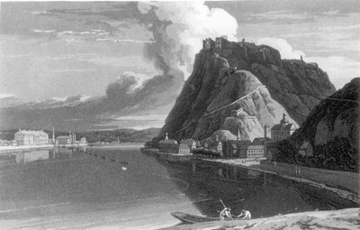 Ehrenbreitstein és Coblenz nézete a körúttól Hollandián keresztül, a Rajna jobb és bal partja mentén Dél-Németországig, Sir John Carr, 1807. alkotó: English School