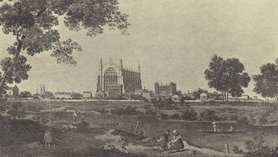 Kilátás az Eton College-ra, 1747 (mélynyomás) alkotó: English School