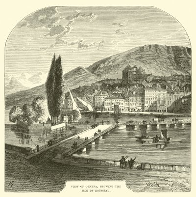 Genf látképe, Rousseau szigetével alkotó: English School
