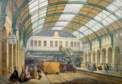Kilátás a Kings Cross metróállomásra, 1865 körül alkotó: English School