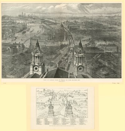 London kilátása a St Pauls-tól a polgármesterek napján alkotó: English School