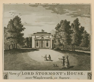 Kilátás a Lord Stormonts House-ra, Wandsworth közelében, Surreyben alkotó: English School