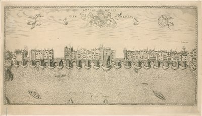 Kilátás az Old London Bridge-re alkotó: English School
