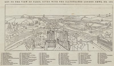 Párizs kilátása, a The Illustrated London News-szal (metszet) alkotó: English School