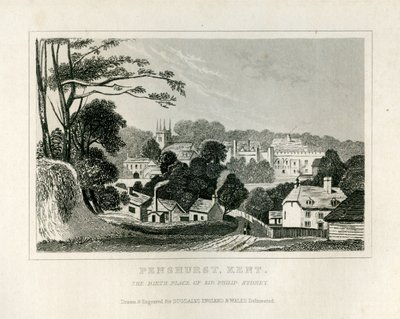 Penshurst, Kent kilátása, 1840 körül alkotó: English School