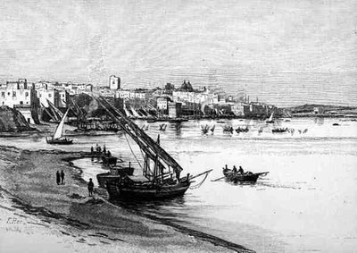 Tarantó (Olaszország) képe a „The Festői Mediterrán” 3. kötetéből, kiadó: Cassell and Co. Ltd. alkotó: English School