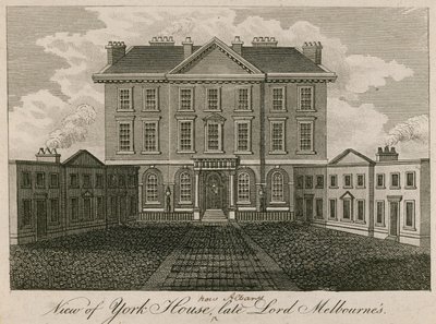 Kilátás a York-házra (később az Albanyra), a néhai Lord Melbourne házára alkotó: English School