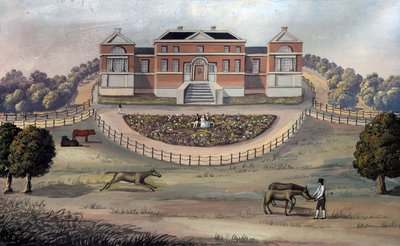 Kilátás egy vidéki házra a parkban, 1825 körül (guache papíron) alkotó: English School