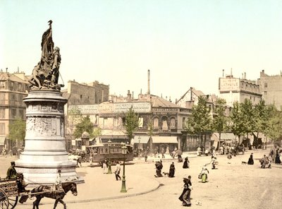 Kilátás egy francia városra (kézzel színezett fotó) alkotó: English School