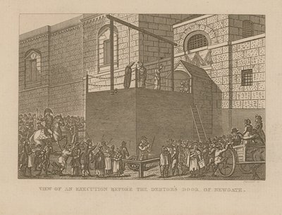 Kivégzés képe Newgate adósajtaja előtt alkotó: English School