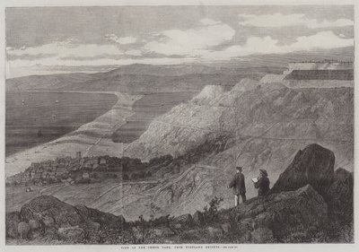 Kilátás a Chesil Bankra, a Portland Heights felől (metszet) alkotó: English School