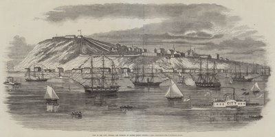 Quebec városának, citadellájának és kikötőjének látképe (Észak-Amerika) (metszet) alkotó: English School