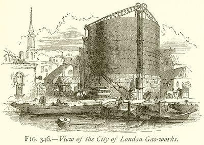 Kilátás a City of London Gas-Works-re alkotó: English School