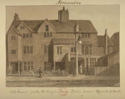 Kilátás a Coopers Arms Innre, Russell Street, 1828 (mosás papíron) alkotó: English School