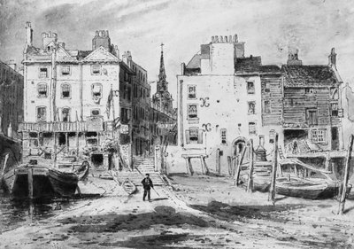 Kilátás a régi Hungerford lépcsőre, 1815 körül (ceruza és WC papíron) alkotó: English School