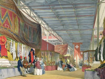 Kilátás a tunéziai standról az 1851-es nagy kiállításon, a Dickinsons Comprehensive Pictures-től alkotó: English School