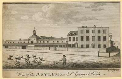 Kilátás a menedékházra St Georges Fieldsben alkotó: English School