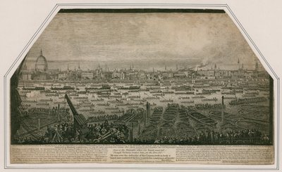 Kilátás Lord Nelson admirális temetési menetéről, ahogy Greenwichből Whitehallba szállították alkotó: English School