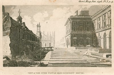 Kilátás a régi Somerset-ház belső részére, Strand, London alkotó: English School