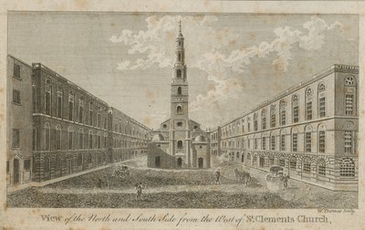 Kilátás az északi és déli oldalra a Szent Kelemen-templom nyugati oldaláról alkotó: English School