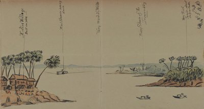 Kilátás a folyóra, 1886 (toll és tinta WC-vel papíron) alkotó: English School