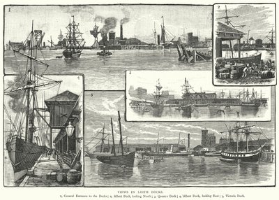 Kilátás a Leith Docksban (metszet) alkotó: English School