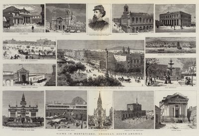 Kilátások Montevideóban, Uruguayban, Dél-Amerikában (metszet) alkotó: English School