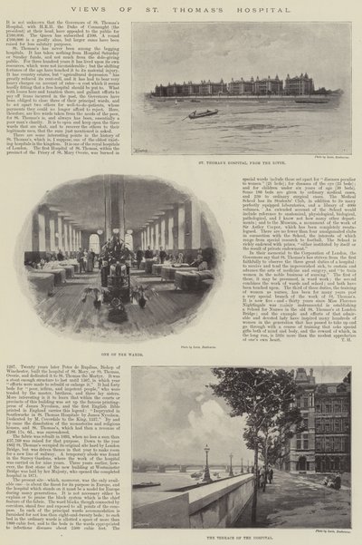Kilátás a Szent Tamás Kórházra (litho) alkotó: English School