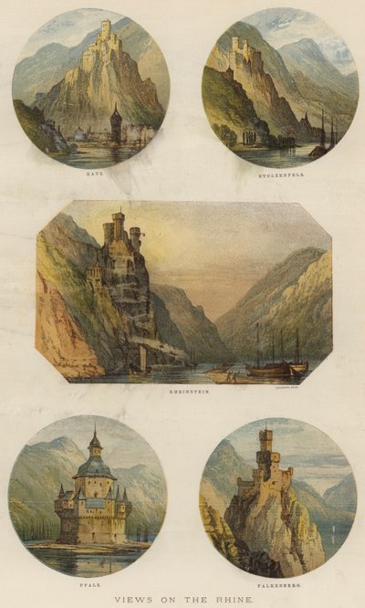Nézetek a Rajnán (chromolitho) alkotó: English School