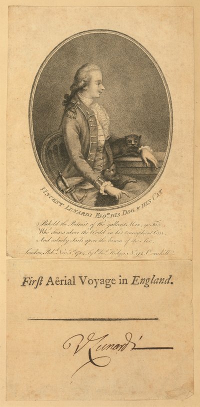 Vincent Lunardi, 1784 (csúcsmetszet) alkotó: English School