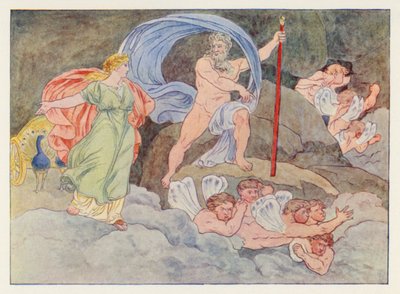 Vergilius Aeneis: Juno és Aeolus (színes litó) alkotó: English School