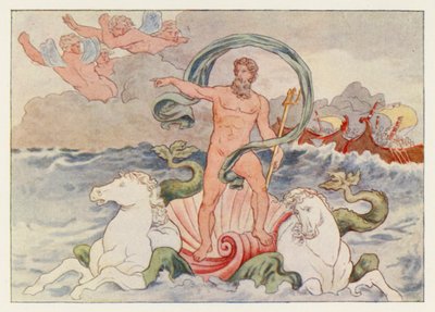 Vergilius Aeneis: Neptunusz elcsendesíti a hullámokat (színes litó) alkotó: English School