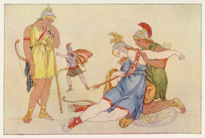 Vergilius Aeneis: Kamilla halála (színes litó) alkotó: English School