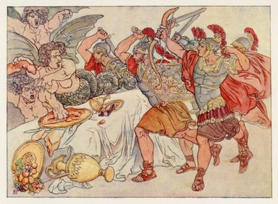 Vergilius Aeneis: A hárpiák (színes litó) alkotó: English School