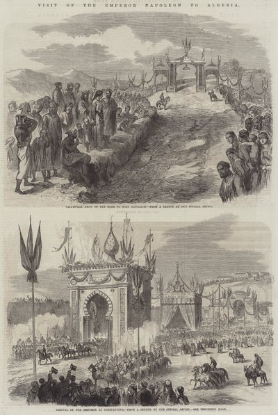 Napóleon császár látogatása Algériában (metszet) alkotó: English School