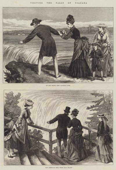 A Niagara-vízesés megtekintése (metszet) alkotó: English School