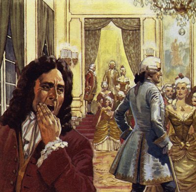 Voltaire gyakran járt az udvarra, de soha nem volt ott boldog alkotó: English School
