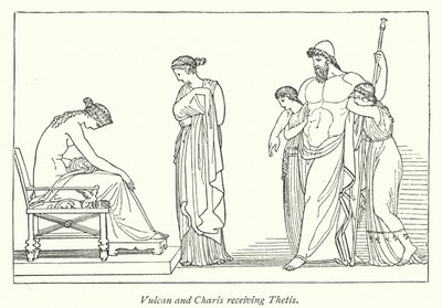 Vulkán és Charis találkozása Thetisszel (litho) alkotó: English School