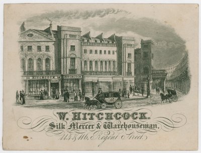 W Hitchcock, kereskedelmi kártya alkotó: English School