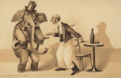 Kellner bedient einen Elefanten von English School