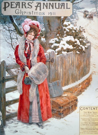 Várva a kocsira, a Pears Annual, 1911 karácsonya, 1911 alkotó: English School