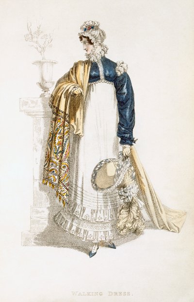 Sétálóruha, divattányér az Ackermanns Repository of Arts-tól alkotó: English School