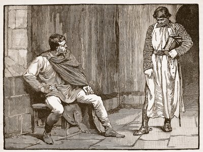Waltheof-vallomás, illusztráció Cassell Illustrated History of England című művéből (szépia fotó) alkotó: English School